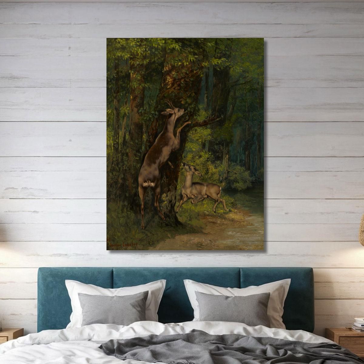 Deer In The Forest Gustave Courbet cg59 canvas print 