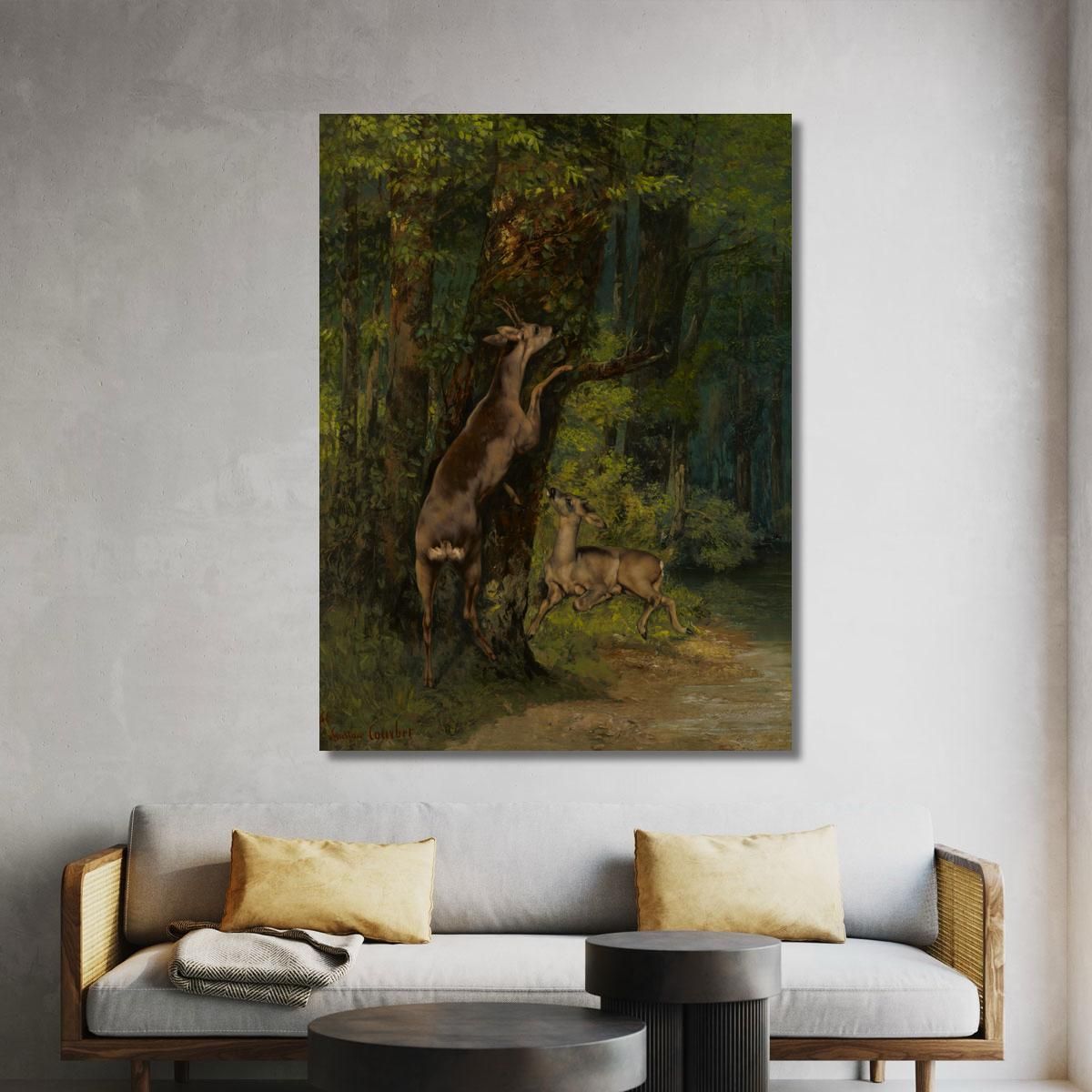 Deer In The Forest Gustave Courbet cg59 canvas print 