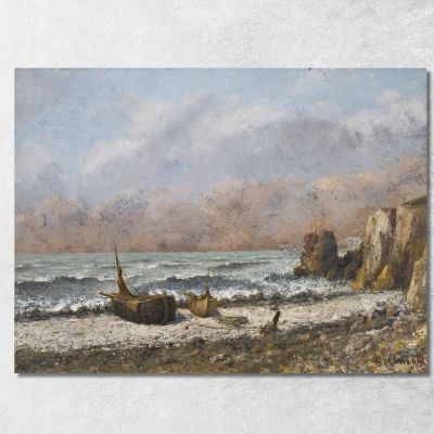 Two Boats On The Beach Gustave Courbet cg62 canvas print 