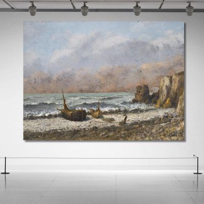 Two Boats On The Beach Gustave Courbet cg62 canvas print 