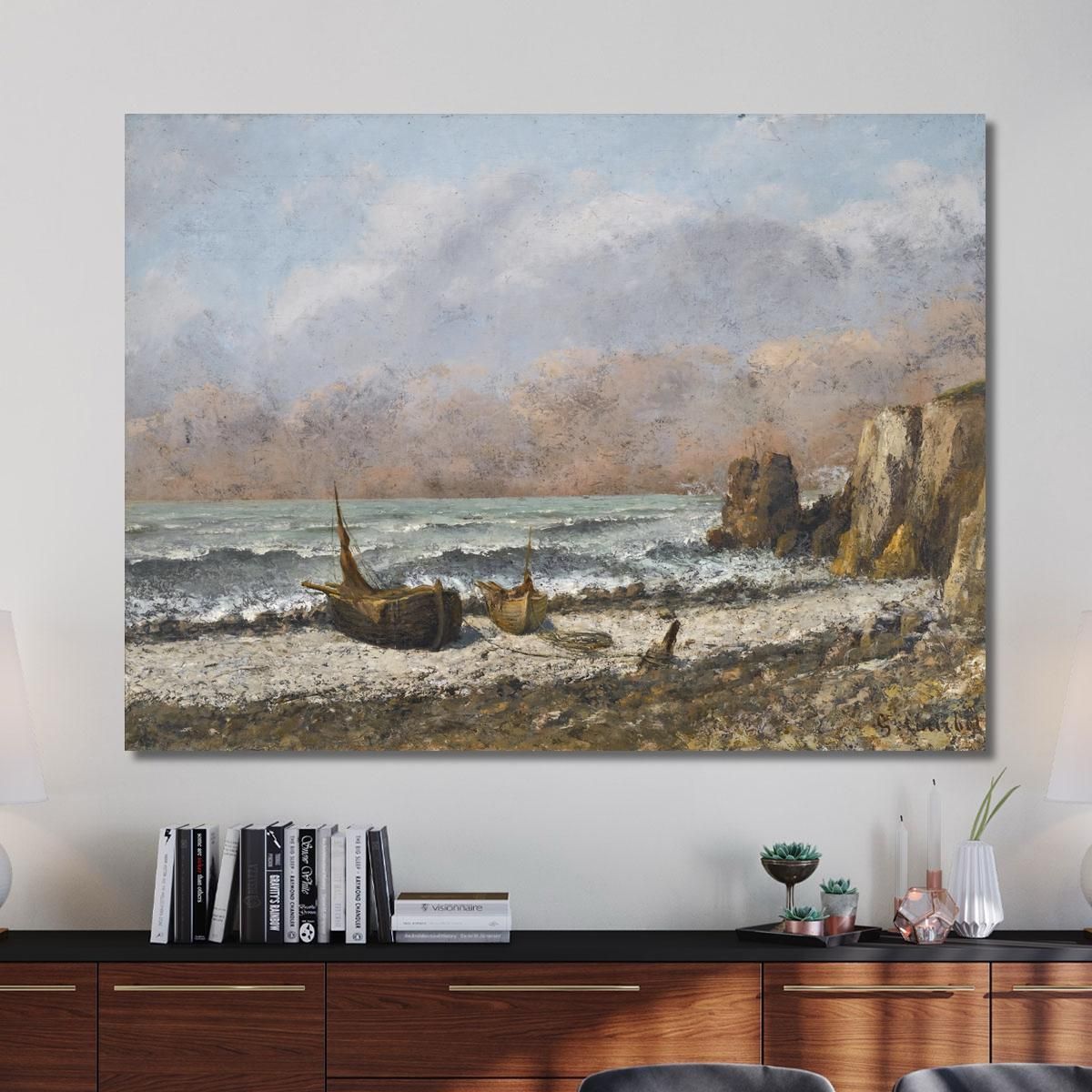 Two Boats On The Beach Gustave Courbet cg62 canvas print 