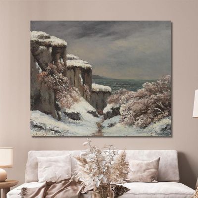 Cliffs By The Sea Under The Snow Gustave Courbet cg67 canvas print 