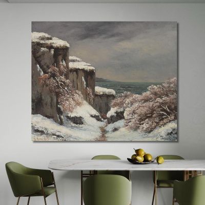 Cliffs By The Sea Under The Snow Gustave Courbet cg67 canvas print 