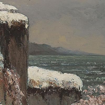 Cliffs By The Sea Under The Snow Gustave Courbet cg67 canvas print