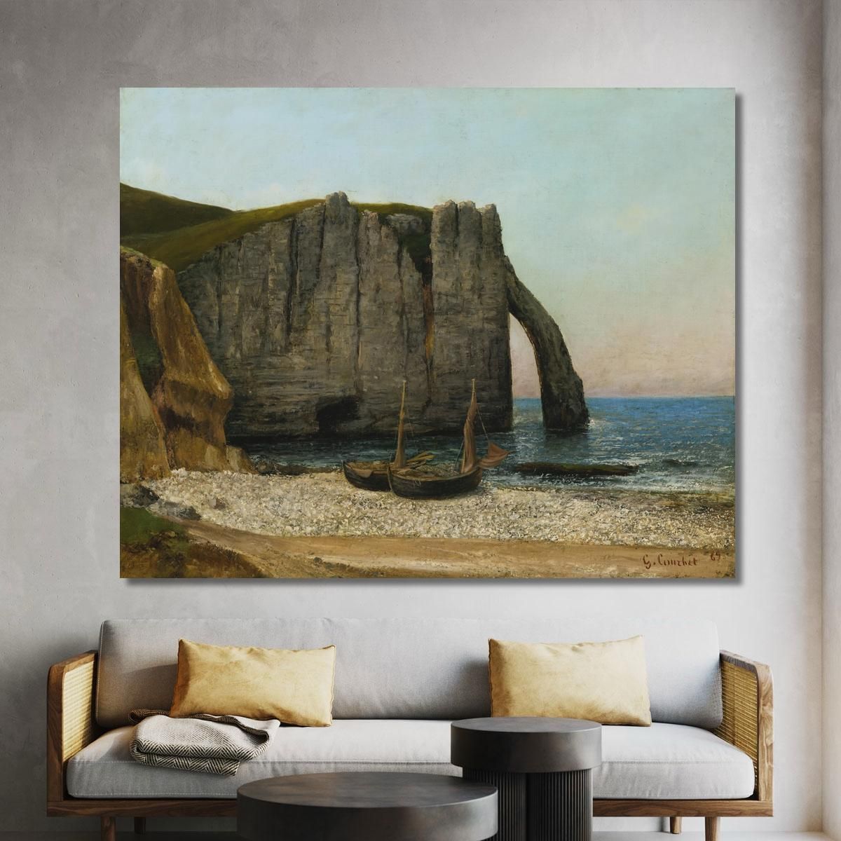 Cliffs Of Étretat Gustave Courbet cg68 canvas print 