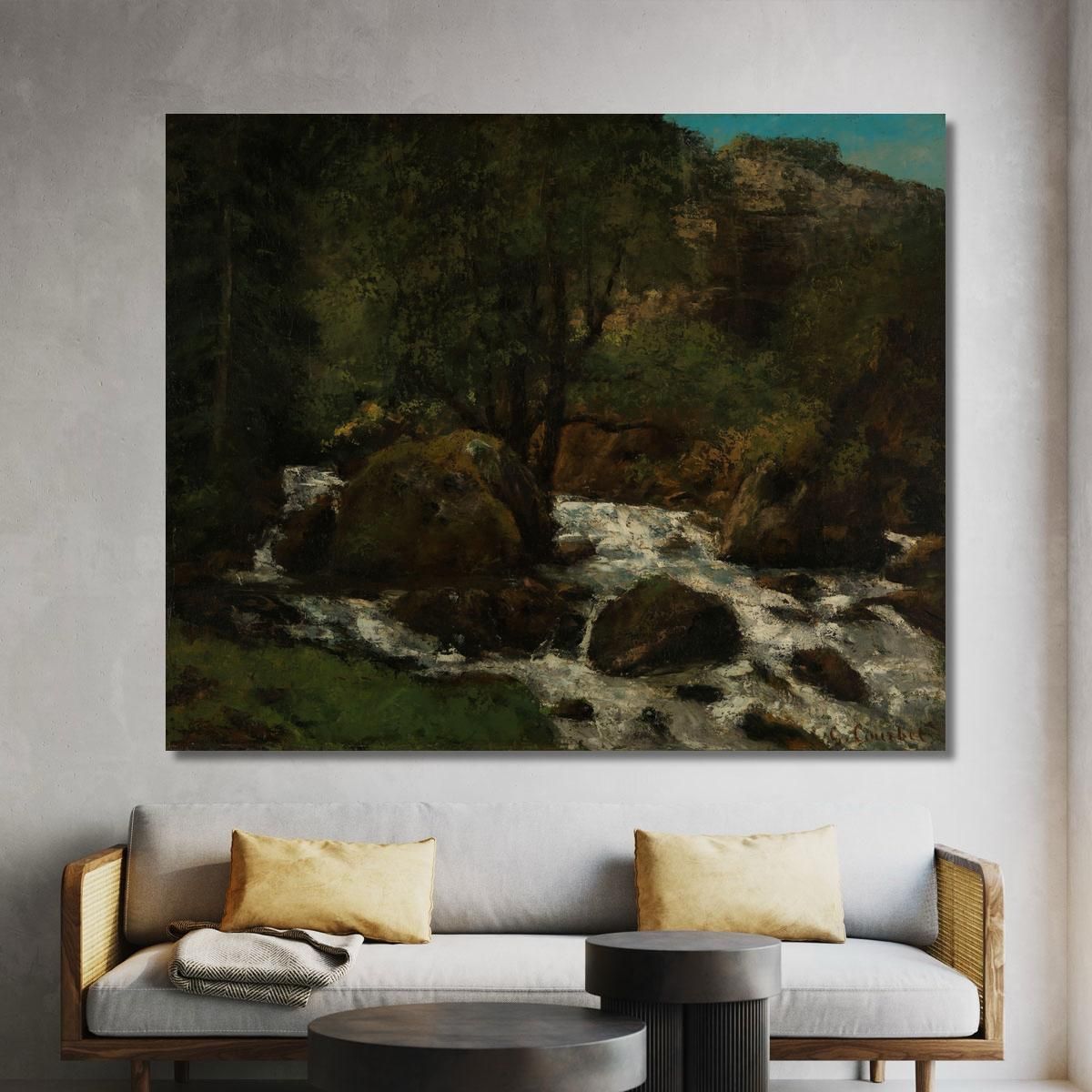 Forest Brook Jura Gustave Courbet cg72 canvas print 