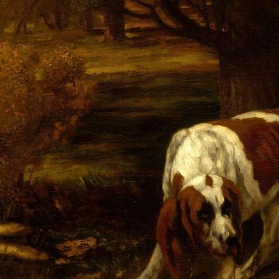 Hunting Dogs With Dead Hare Gustave Courbet cg78 canvas print