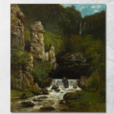 Landscape With A Waterfall Gustave Courbet cg93 canvas print 