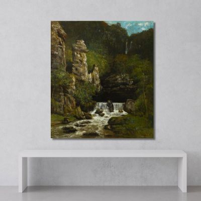 Landscape With A Waterfall Gustave Courbet cg93 canvas print 