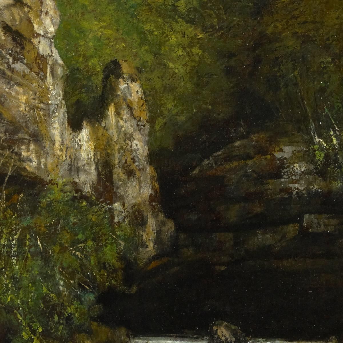 Landscape With A Waterfall Gustave Courbet cg93 canvas print