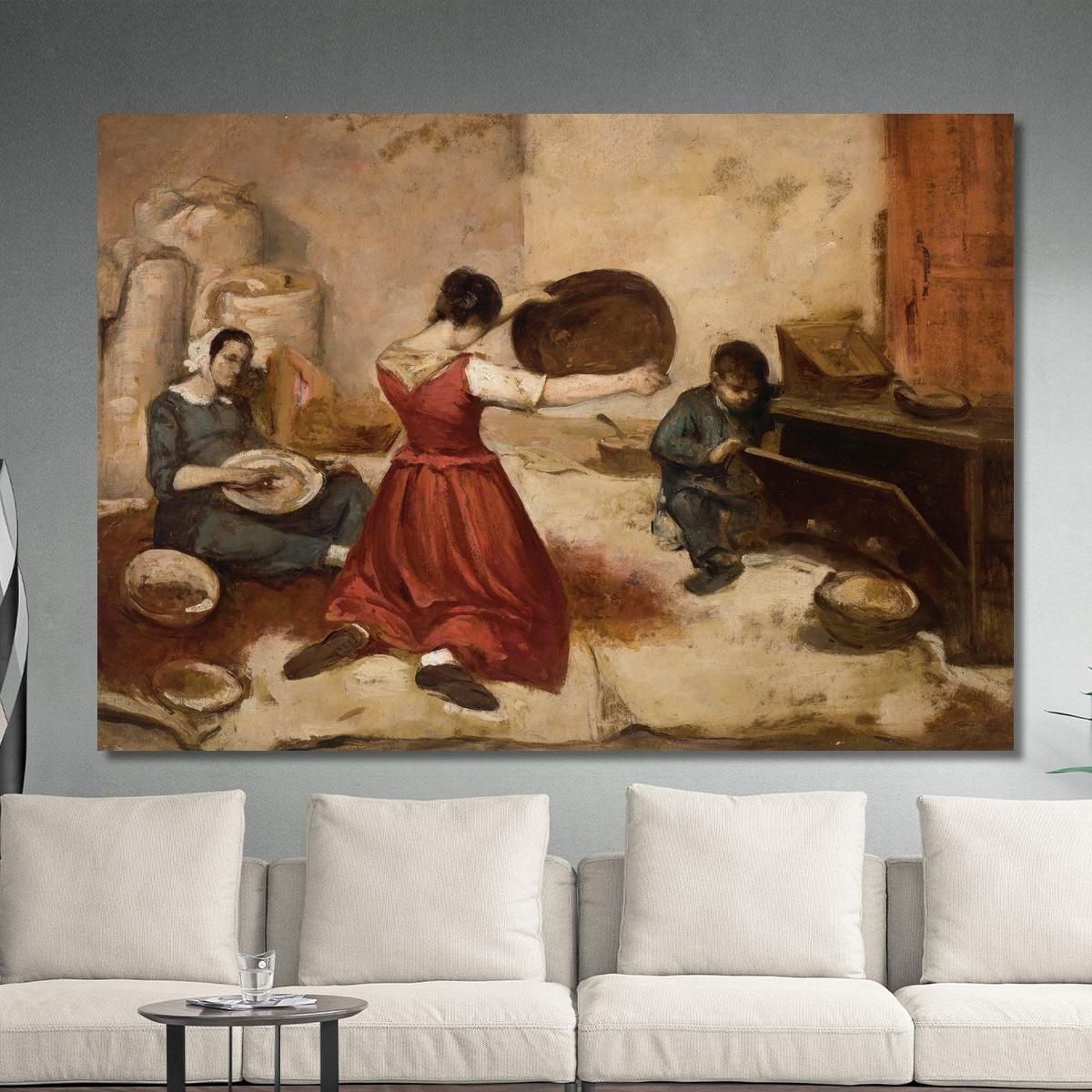 Wheat Sifters Sketch Gustave Courbet cg104 canvas print 