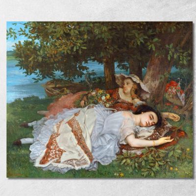 The Young Ladies From The Banks Of The Seine Summer Gustave Courbet cg105 canvas print 