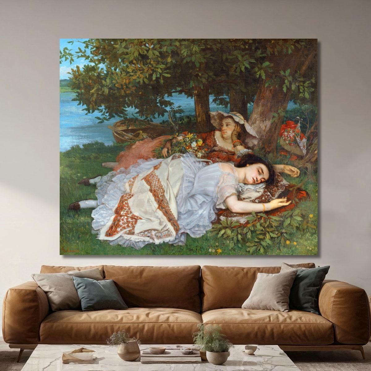 The Young Ladies From The Banks Of The Seine Summer Gustave Courbet cg105 canvas print 