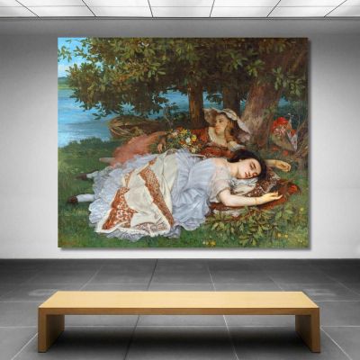 The Young Ladies From The Banks Of The Seine Summer Gustave Courbet cg105 canvas print 