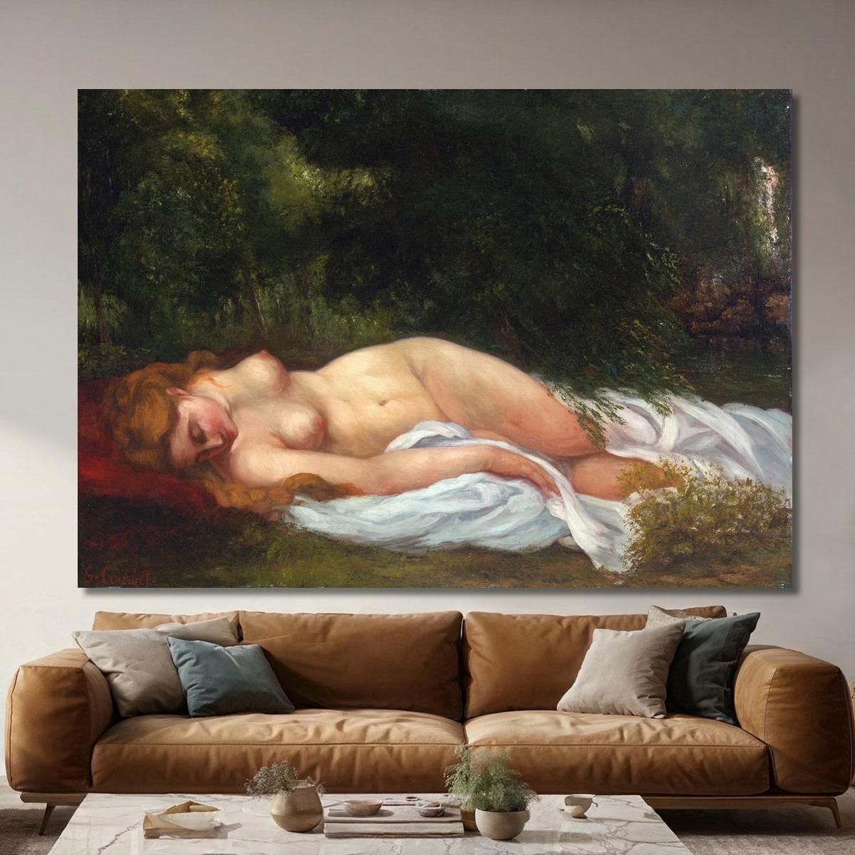 Naked Lying Gustave Courbet cg121 canvas print 