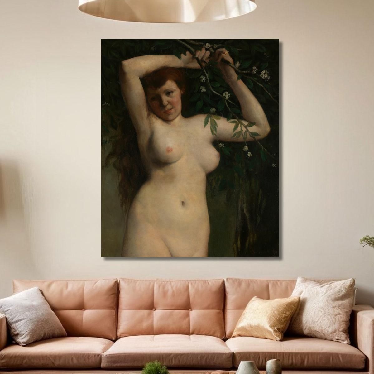 Nude With Flowering Branch Gustave Courbet cg122 canvas print 