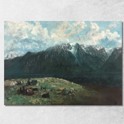 Panoramic View Of The Alps Les Dents Du Midi Gustave Courbet cg123 canvas print 