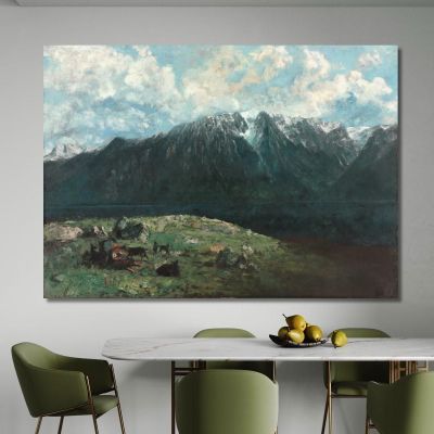 Panoramic View Of The Alps Les Dents Du Midi Gustave Courbet cg123 canvas print 