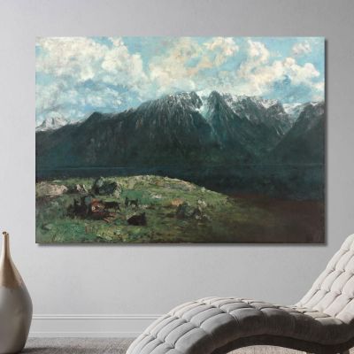 Panoramic View Of The Alps Les Dents Du Midi Gustave Courbet cg123 canvas print 