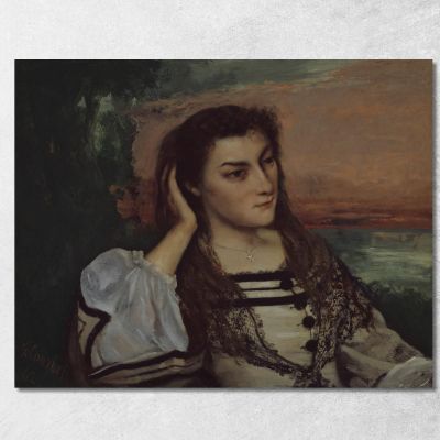 Reverie Portrait Of Gabrielle Borreau Gustave Courbet cg144 canvas print 