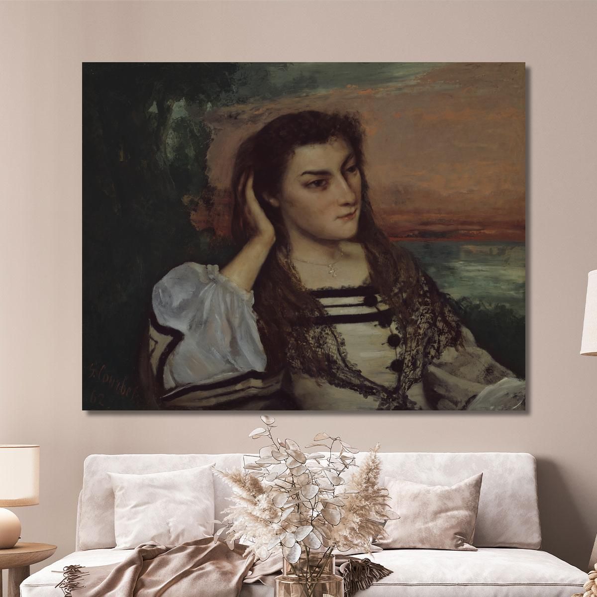 Reverie Portrait Of Gabrielle Borreau Gustave Courbet cg144 canvas print 