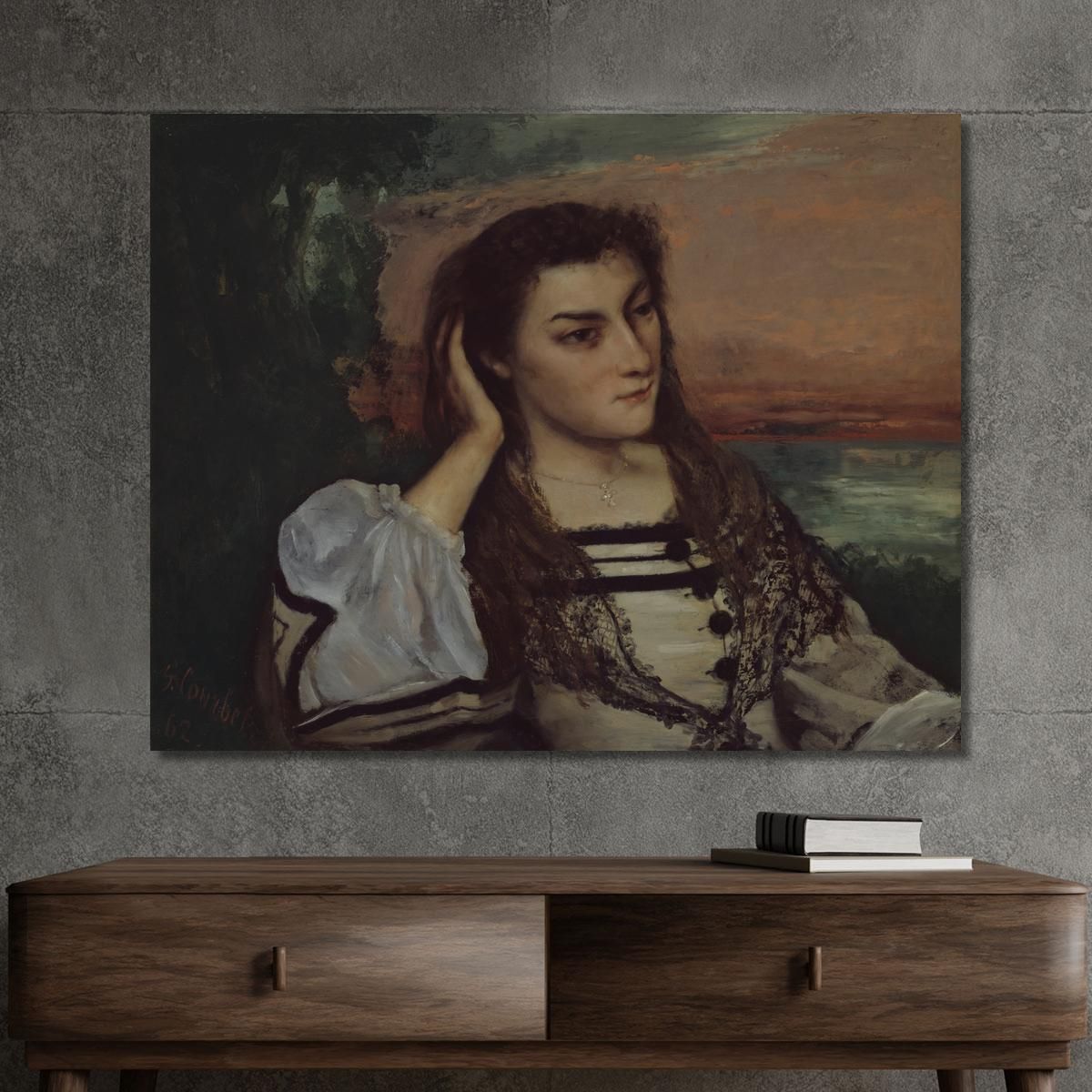 Reverie Portrait Of Gabrielle Borreau Gustave Courbet cg144 canvas print 