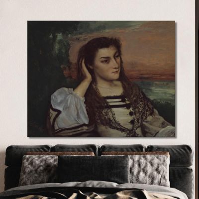 Reverie Portrait Of Gabrielle Borreau Gustave Courbet cg144 canvas print 