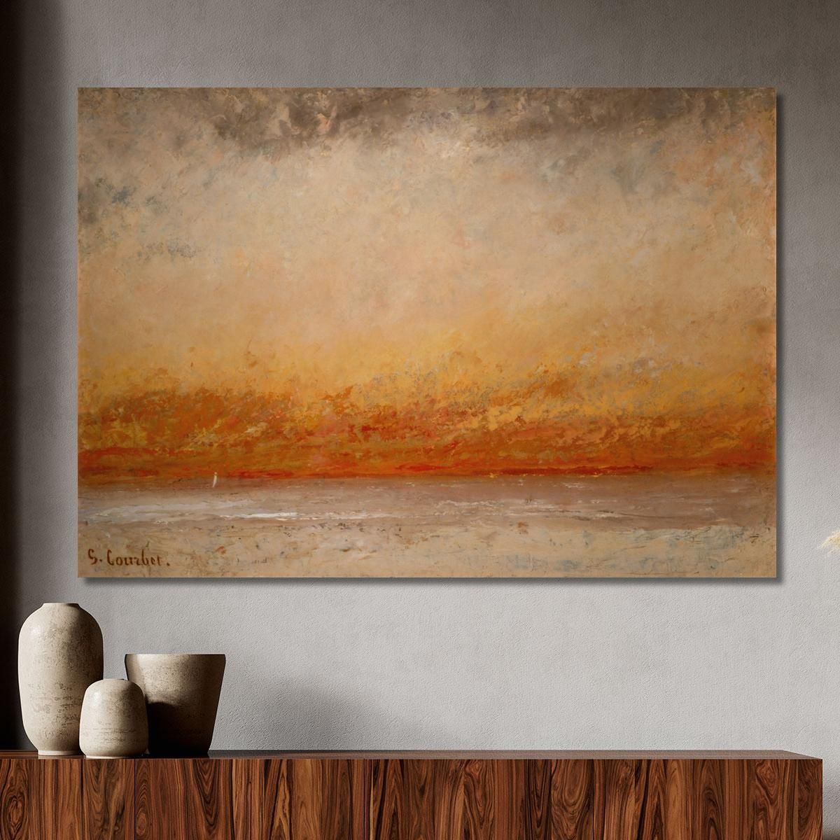 Sunset Marine Gustave Courbet cg161 canvas print 