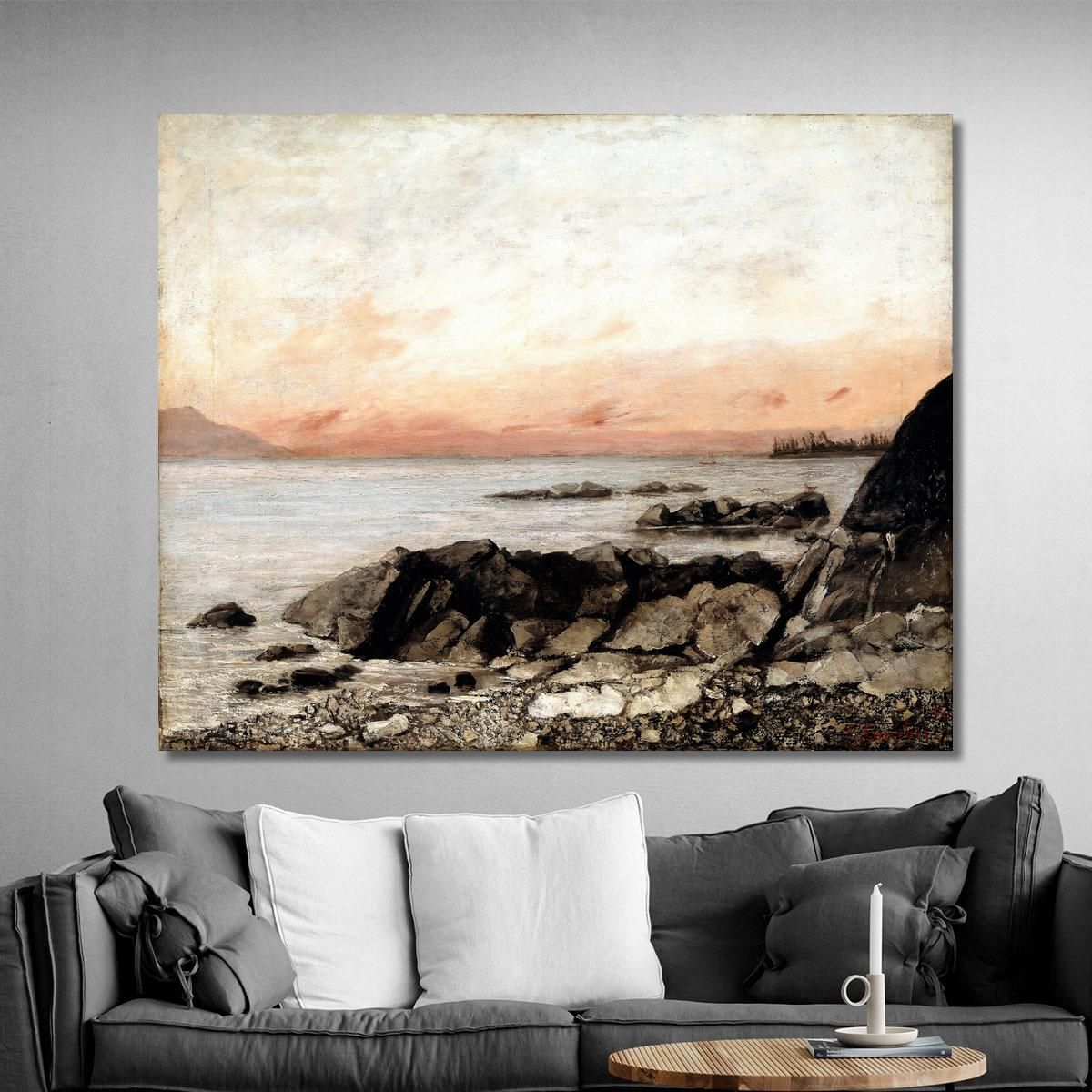 Sunset Vevey Switzerland Gustave Courbet cg162 canvas print 