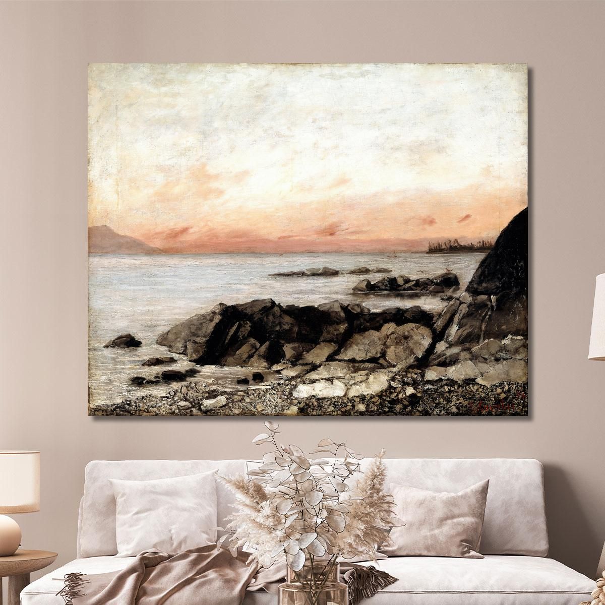 Sunset Vevey Switzerland Gustave Courbet cg162 canvas print 