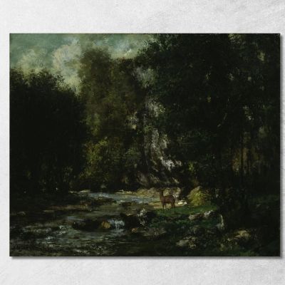 The Brook Of Les Puits-Noir Gustave Courbet cg164 canvas print 