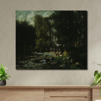 The Brook Of Les Puits-Noir Gustave Courbet cg164 canvas print 