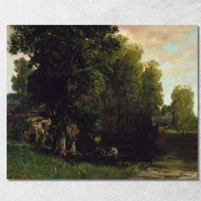 The Edge Of The Pool Au Bord De Letang Gustave Courbet cg167 canvas print 