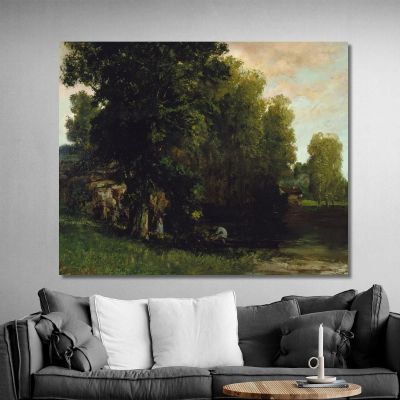 The Edge Of The Pool Au Bord De Letang Gustave Courbet cg167 canvas print 