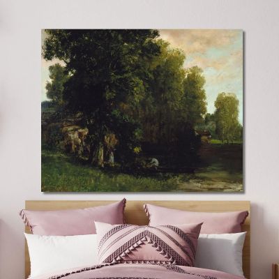 The Edge Of The Pool Au Bord De Letang Gustave Courbet cg167 canvas print 