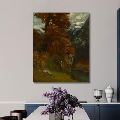 The Glen At Ornans Bords Du Doubs Autumn Effect Gustave Courbet cg171 canvas print 