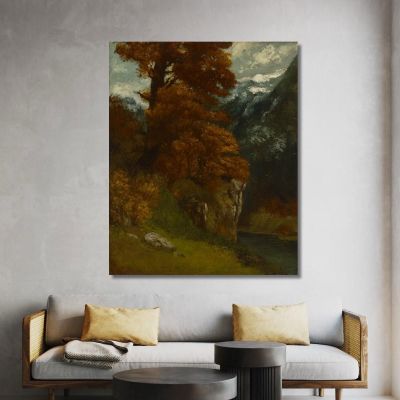 The Glen At Ornans Bords Du Doubs Autumn Effect Gustave Courbet cg171 canvas print 