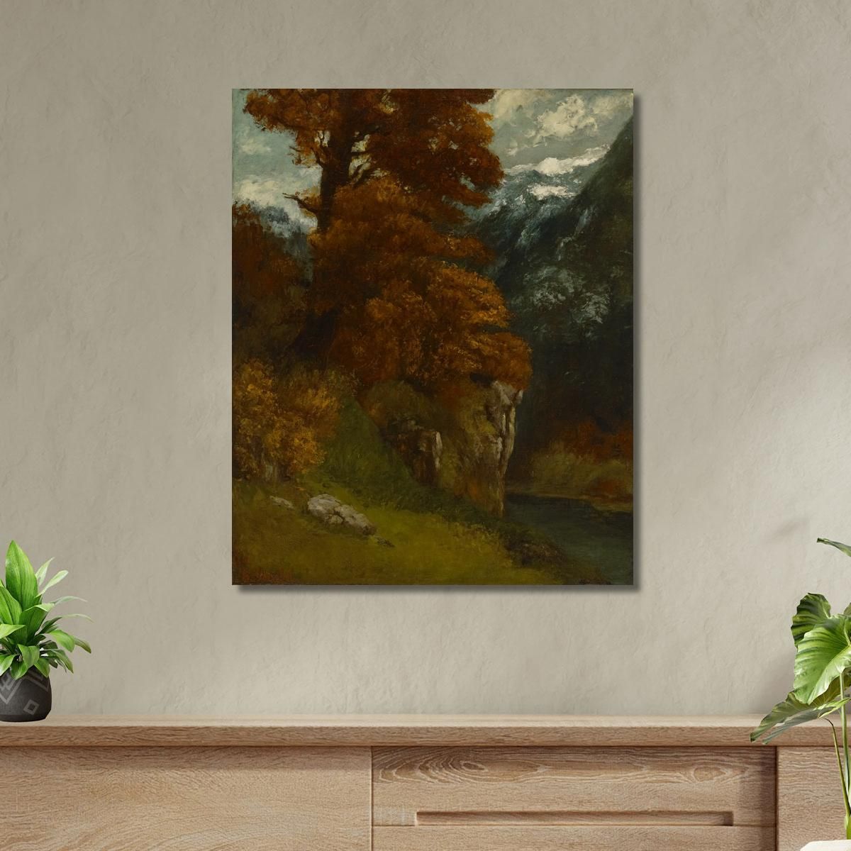 The Glen At Ornans Bords Du Doubs Autumn Effect Gustave Courbet cg171 canvas print 