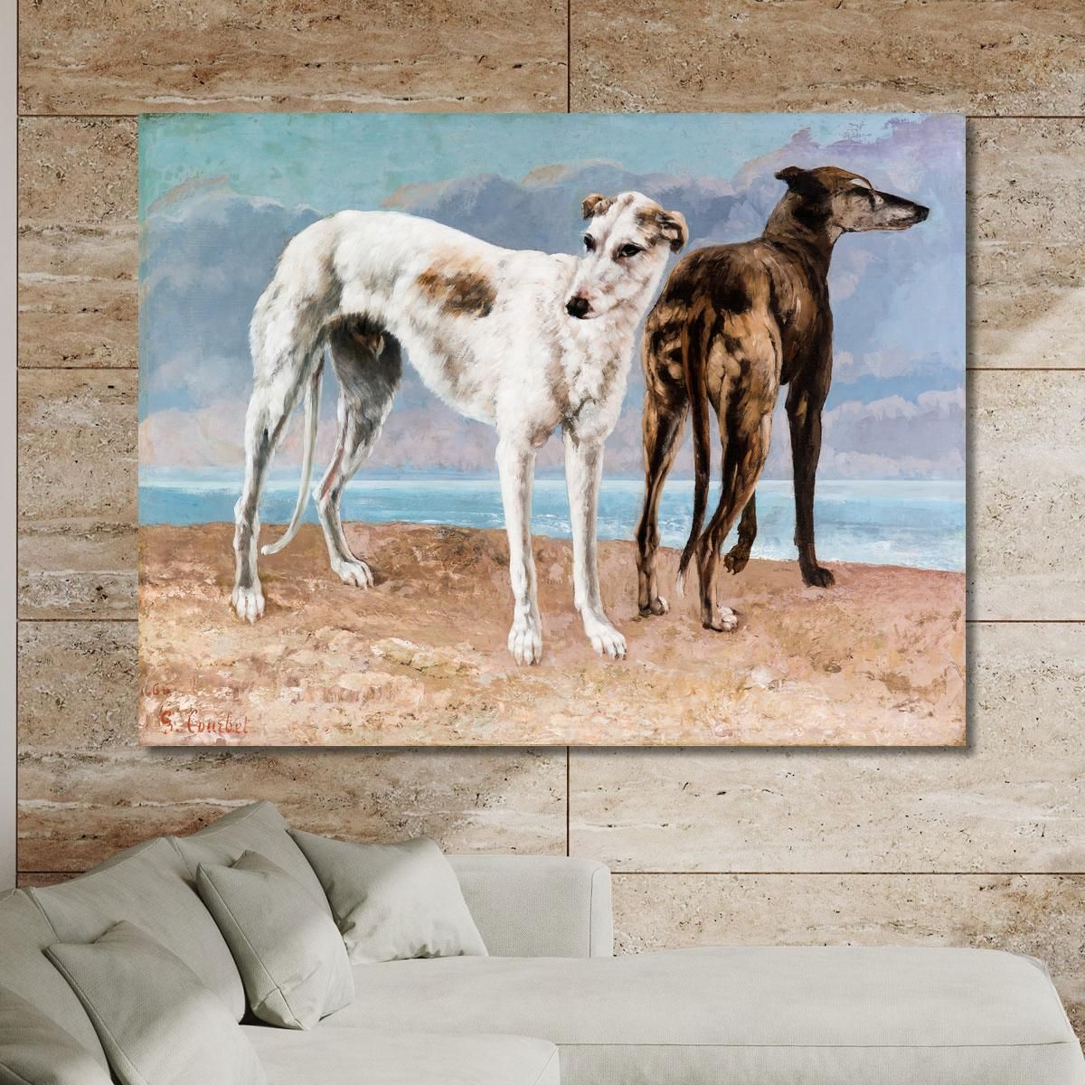 The Greyhounds Of The Comte De Choiseul Gustave Courbet cg173 canvas print 