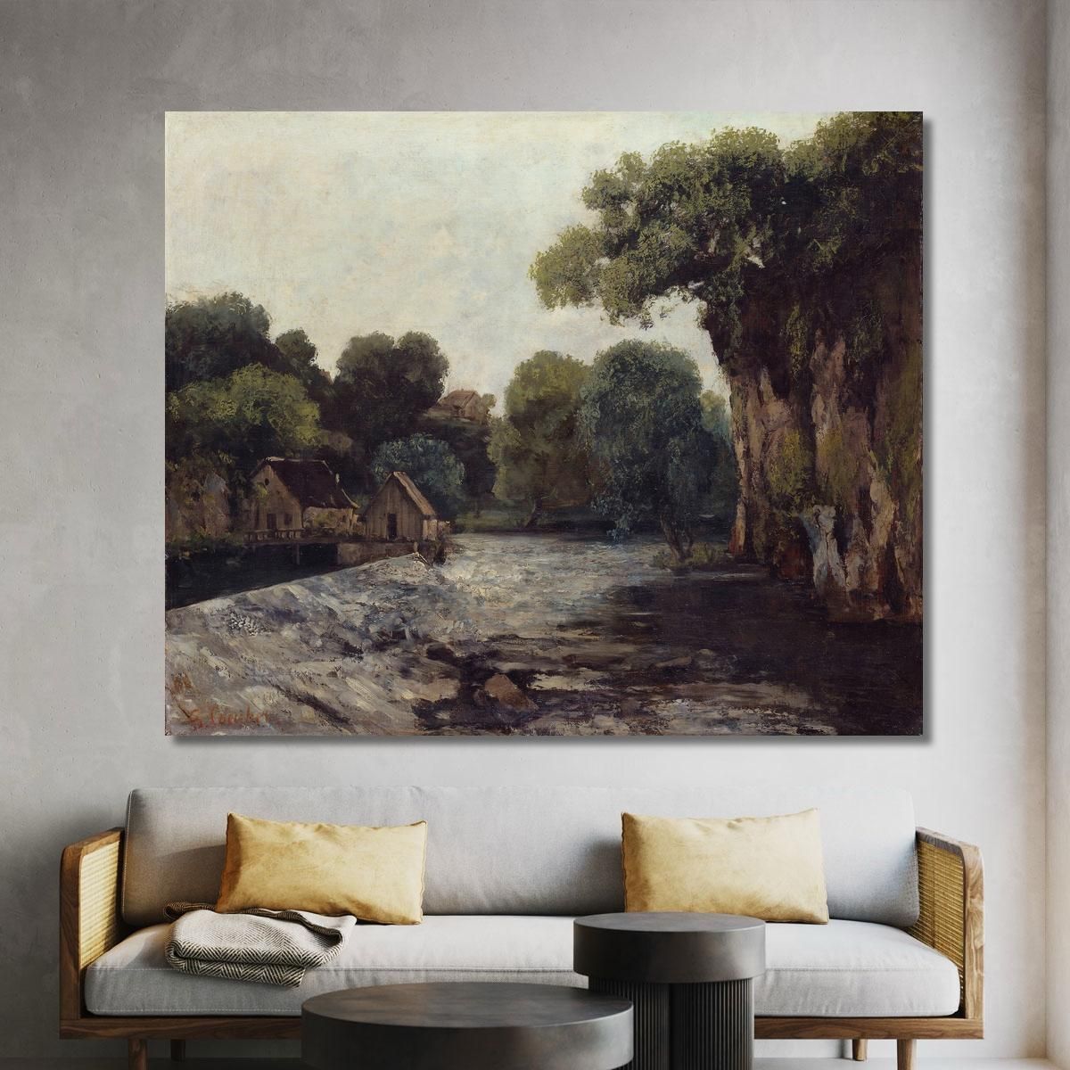 The Weir At The Mill Gustave Courbet cg185 canvas print 