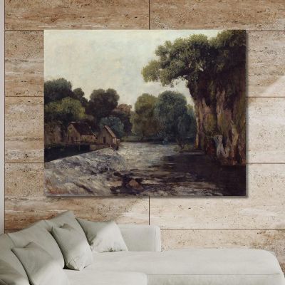 The Weir At The Mill Gustave Courbet cg185 canvas print 