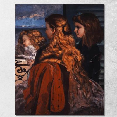 Three Young Englishwomen By A Window Gustave Courbet cg186 canvas print 