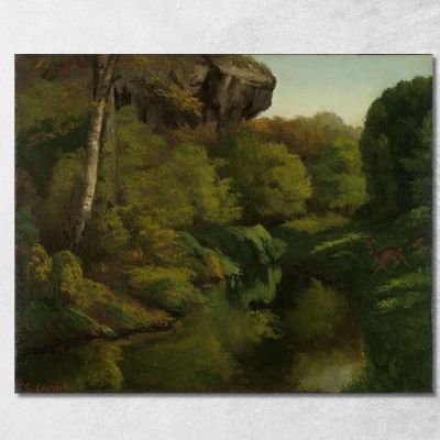 View In The Forest Of Fontainebleau Gustave Courbet cg190 canvas print 