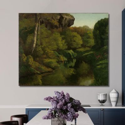 View In The Forest Of Fontainebleau Gustave Courbet cg190 canvas print 