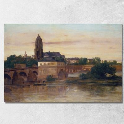 View Of Frankfurt With The Old Bridge From Sachsenhausen Gustave Courbet cg192 canvas print 