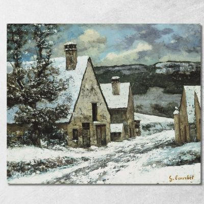 Village Edge In Winter Gustave Courbet cg194 canvas print 