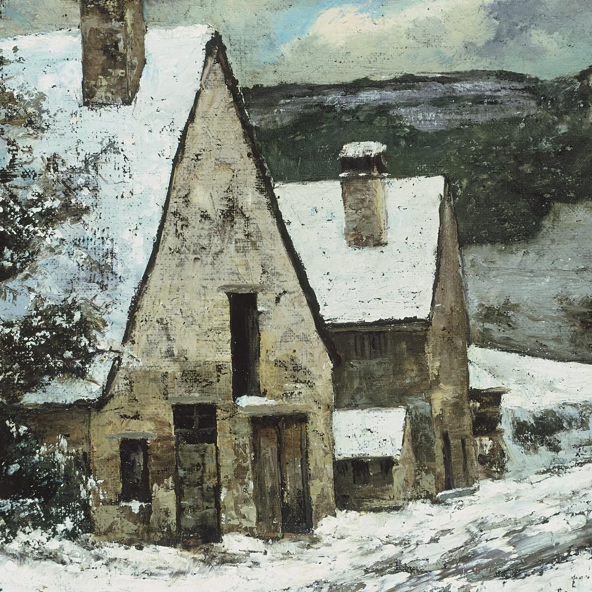 Village Edge In Winter Gustave Courbet cg194 canvas print