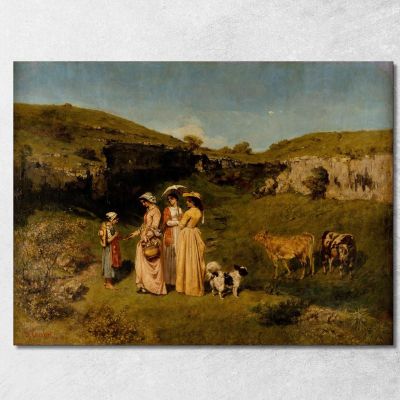 Young Ladies Of The Village Gustave Courbet cg199 canvas print 