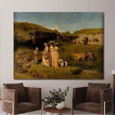 Young Ladies Of The Village Gustave Courbet cg199 canvas print 