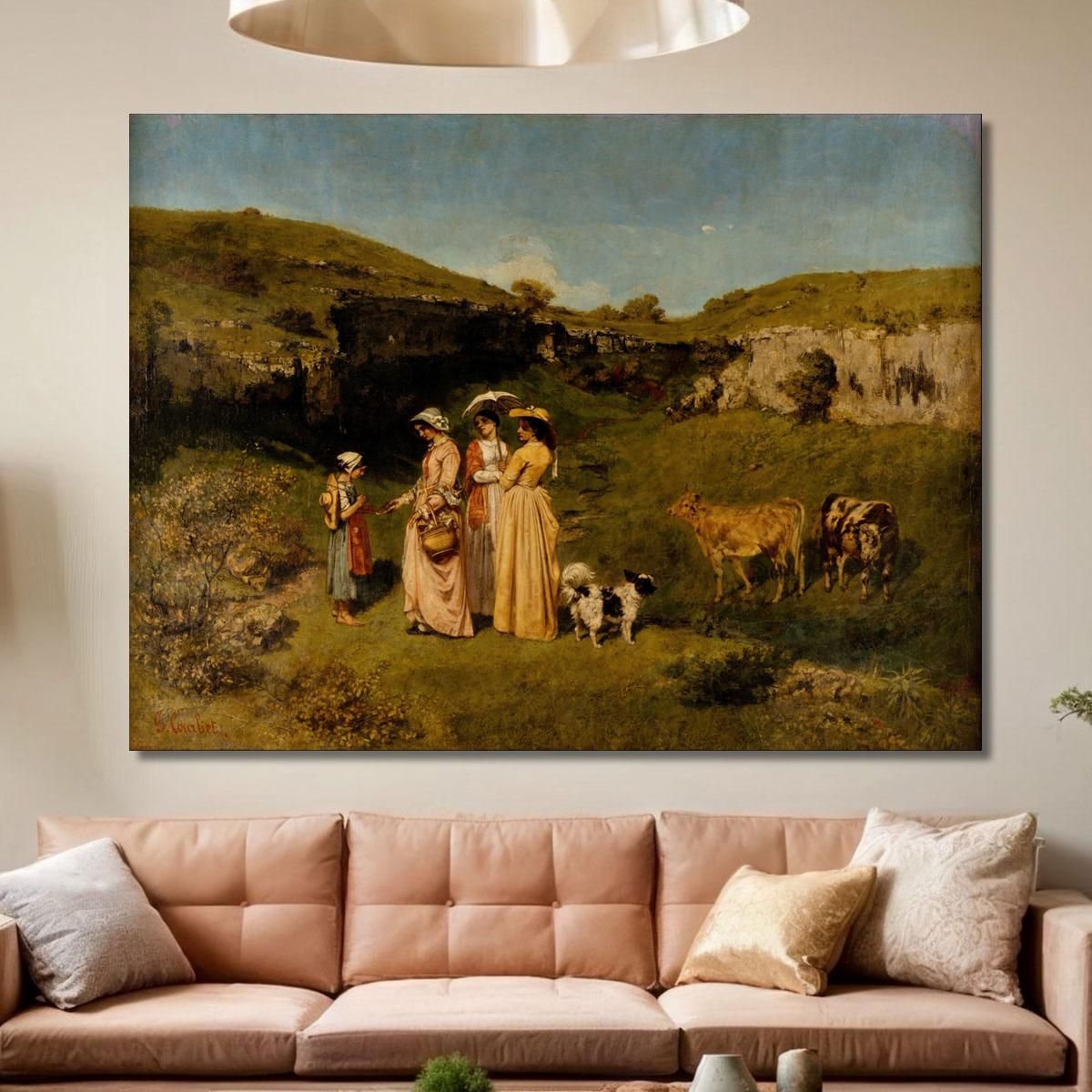 Young Ladies Of The Village Gustave Courbet cg199 canvas print 